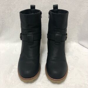 Evans Extra Wide Women Black Boots Size 8.5W Block Heel Whimsigoth Buckle